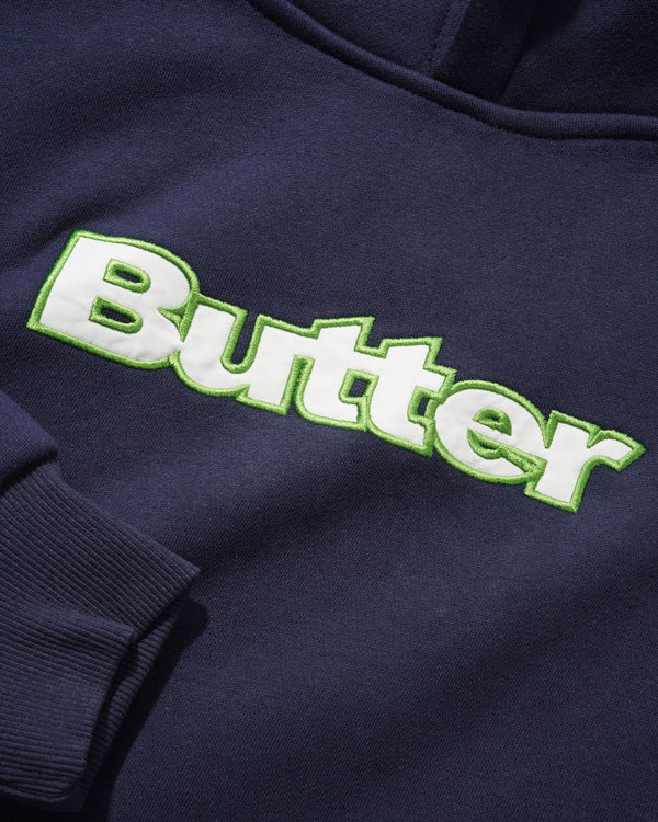 Butter Goods Satin Applique Pullover Hood, Navy