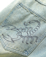 Scorpion Stitch Denim Jeans, Tinted Light Blue