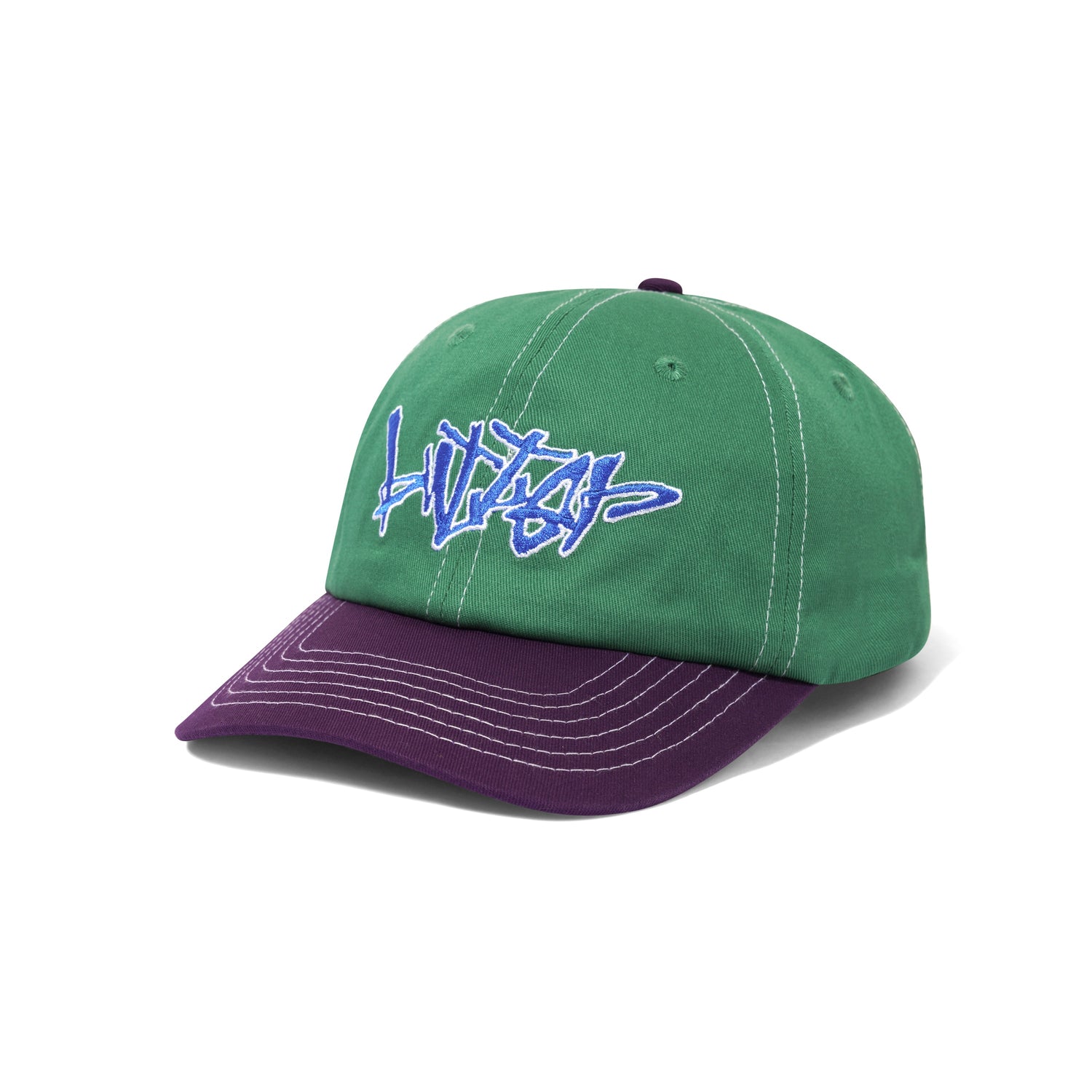 Scratch 6 Panel Cap, Forest / Purple