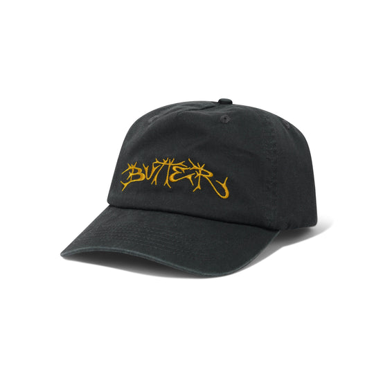 Scrawling 5 Panel Cap, Washed Black