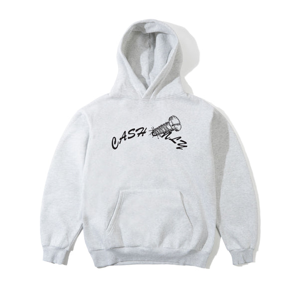 Cash Only Screw Logo Pullover Hood, Ash