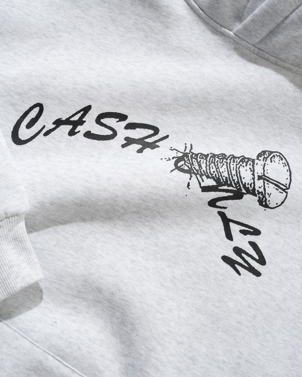 Cash Only Screw Logo Pullover Hood, Ash