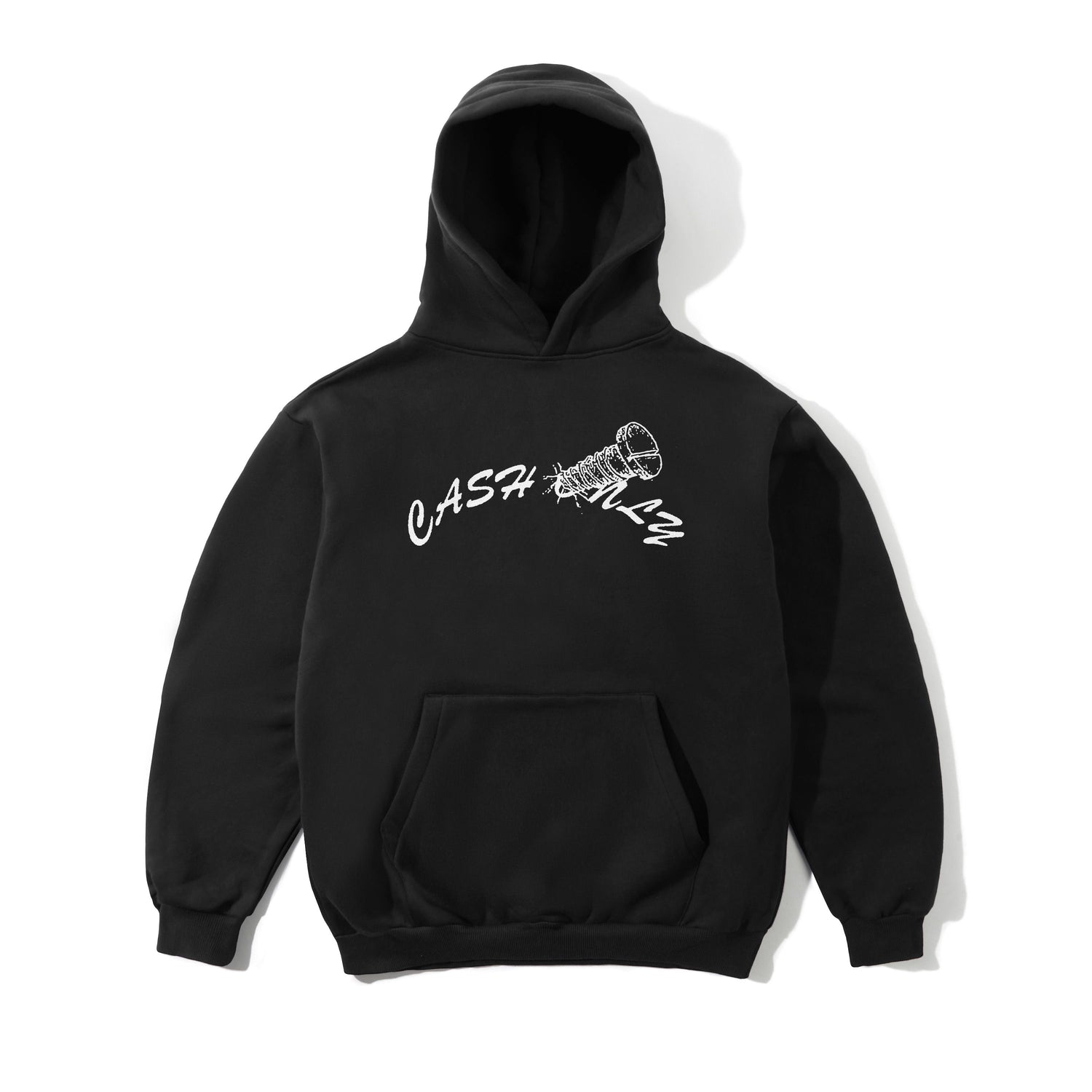 Screw Logo Pullover Hood, Black