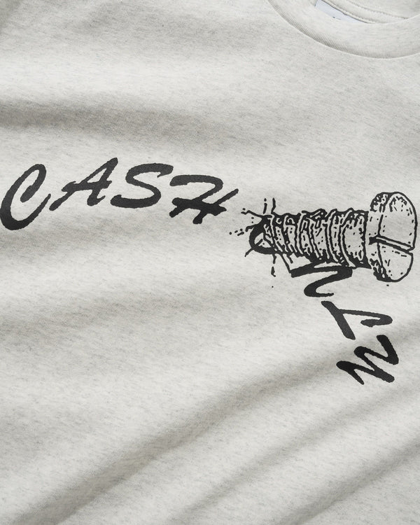 Cash Only Screw Logo Tee, Ash