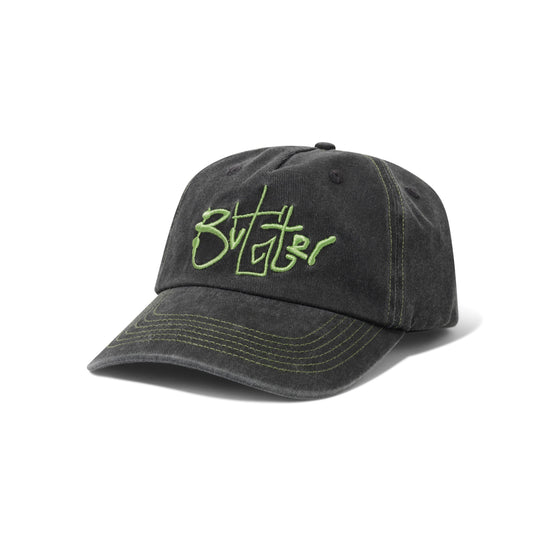 Scribble 5 Panel Cap, Washed Black