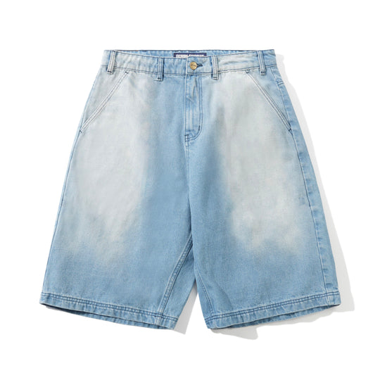 Scribble Denim Shorts, Faded Light Blue