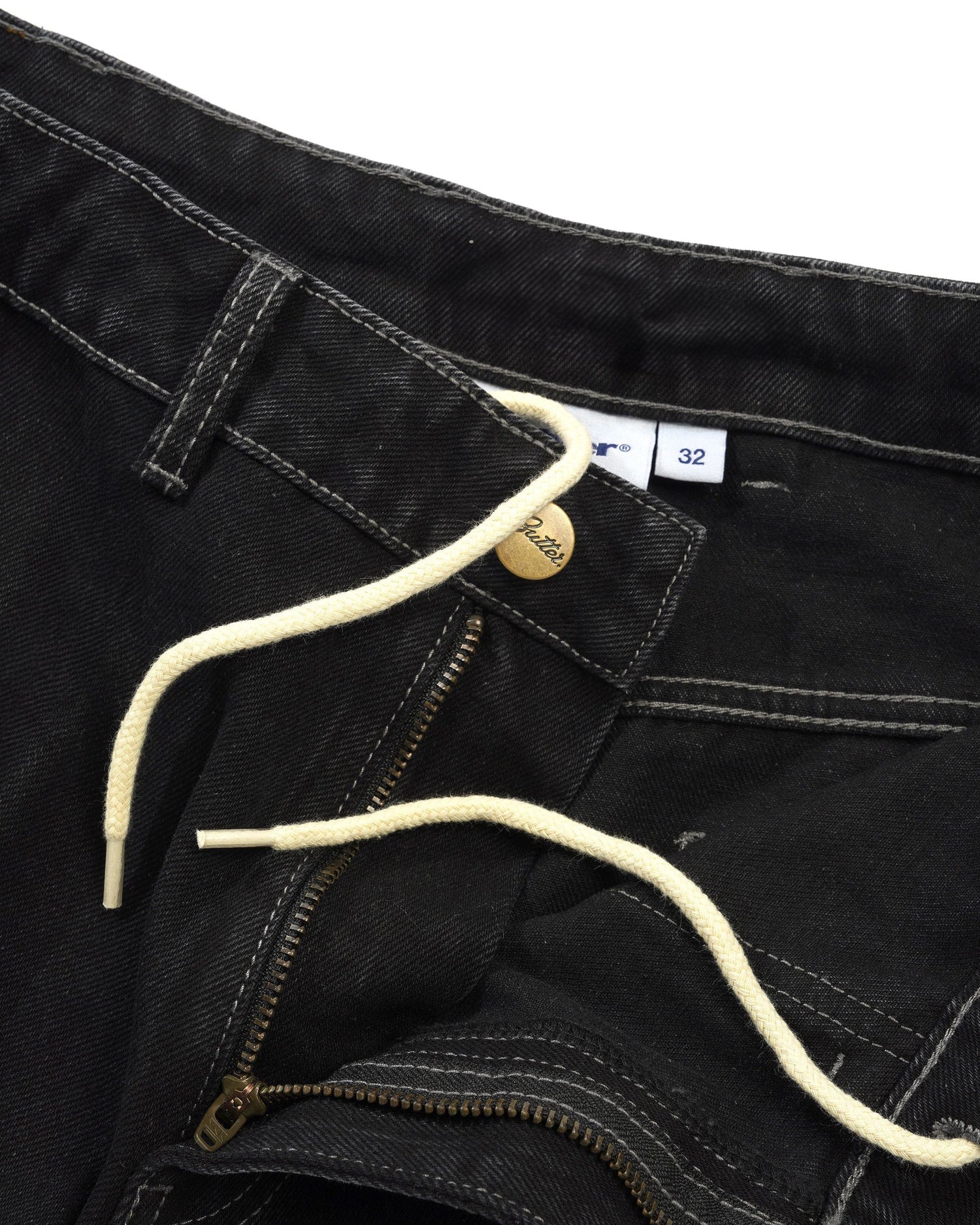 Scribble Denim Shorts, Washed Black