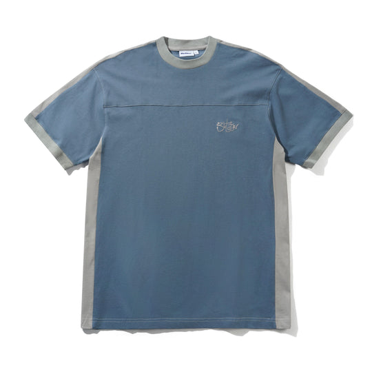 Scribble Football Tee, Steel Blue / Grey