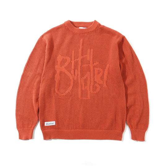 Scribble Knit Sweater, Burnt Orange