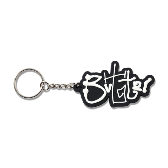 Scribble Rubber Key Chain, Black