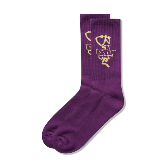 Scribble Socks, Plum