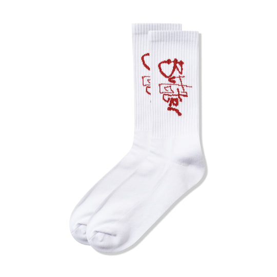 Scribble Socks, White