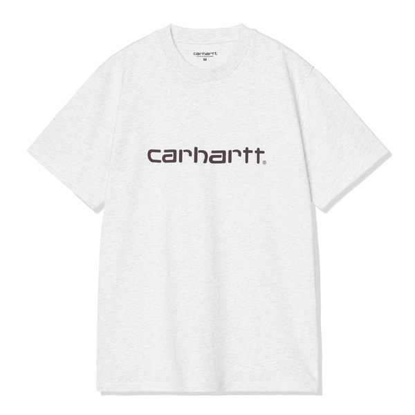 Carhartt WIP Script Tee, Ash Heather / Cozy Purple