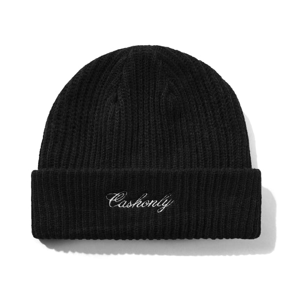 Cash Only Script Beanie , Black