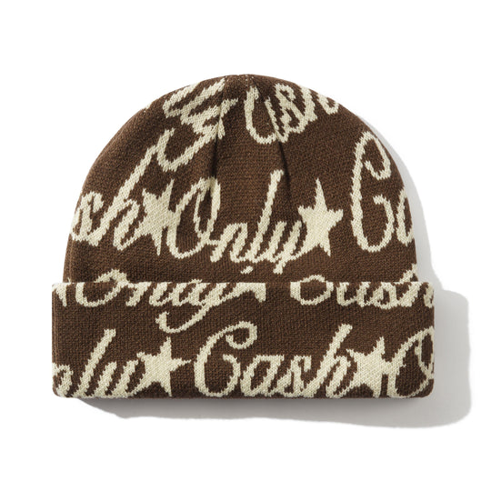Script Beanie, Brown