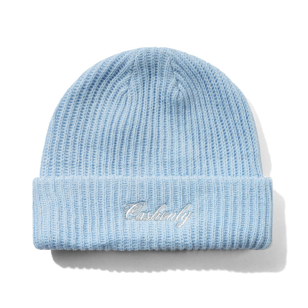Cash Only Script Beanie , Sky
