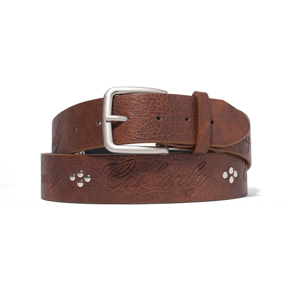 Cash Only Strip Belt, Cognac
