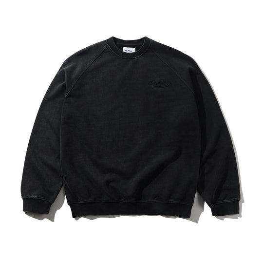 Scrubbed Crewneck, Black