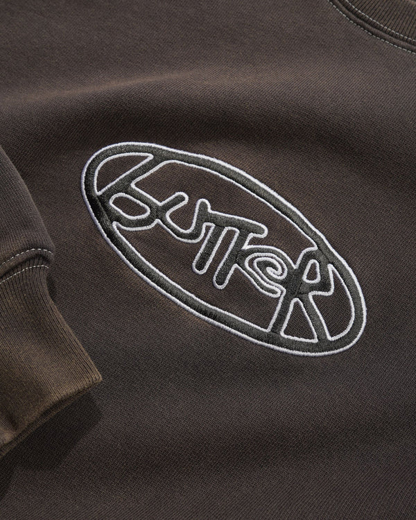 Butter Goods Abseil Crewneck, Washed Black