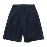 Seersucker Pleated Shorts, Overdyed Navy