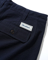 Seersucker Pleated Shorts, Overdyed Navy