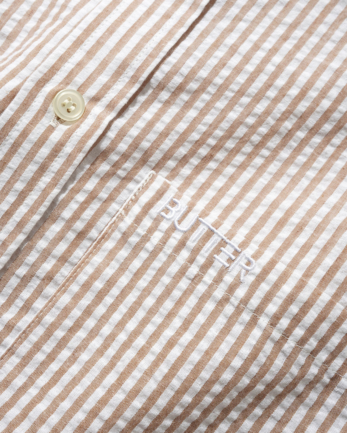 Seersucker Striped Shirt, Brown