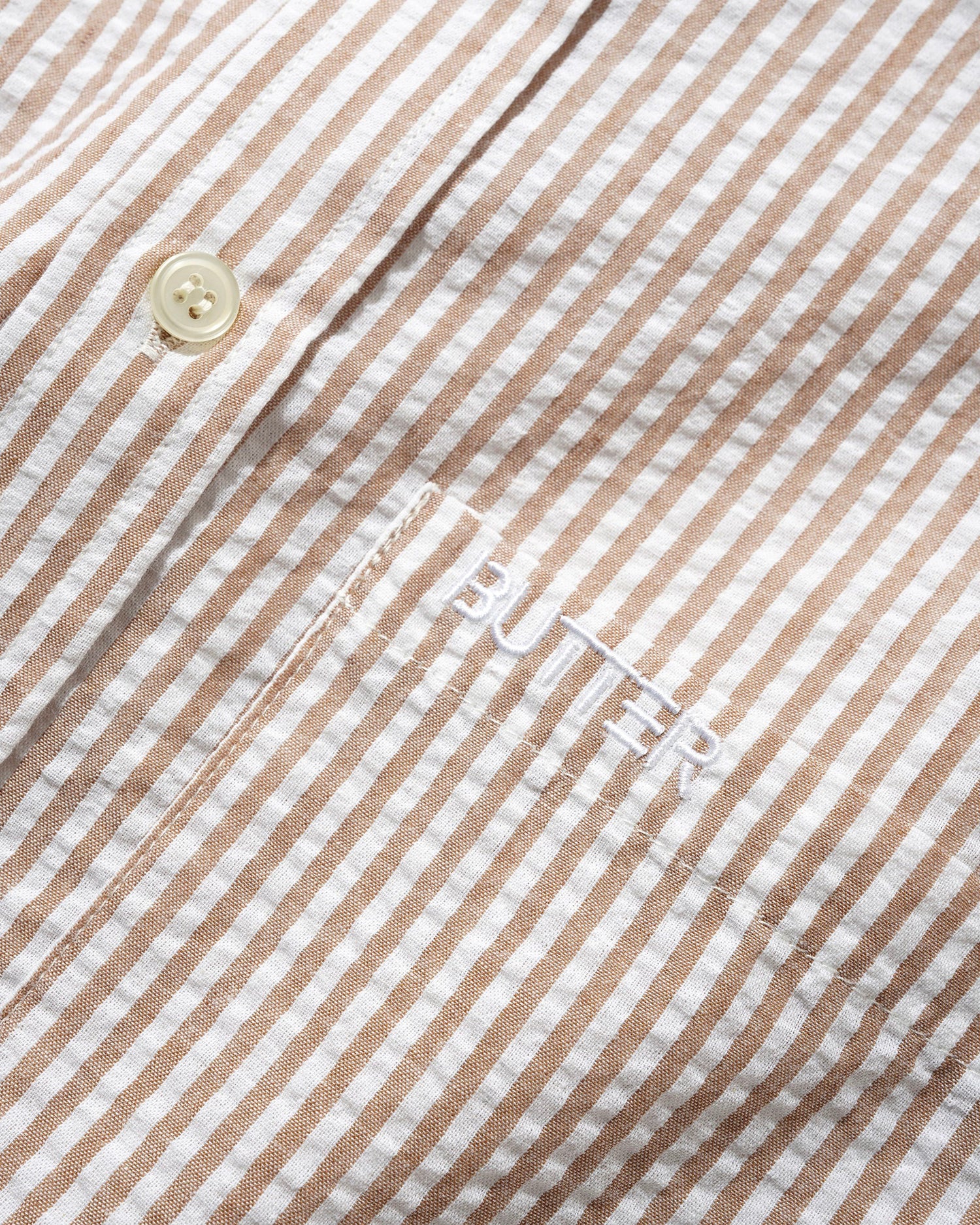 Seersucker Striped Shirt, Brown