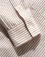 Seersucker Striped Shirt, Brown