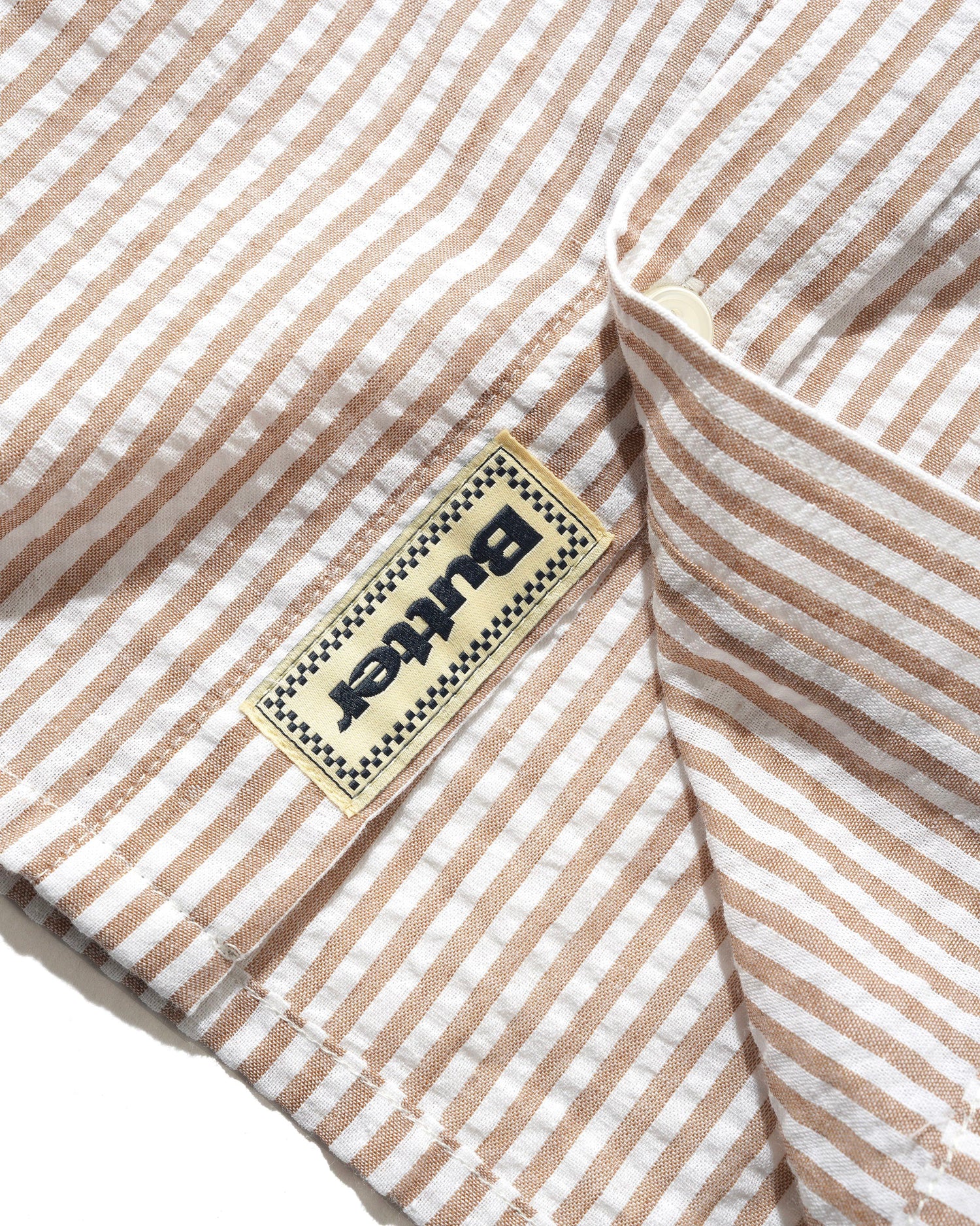 Seersucker Striped Shirt, Brown