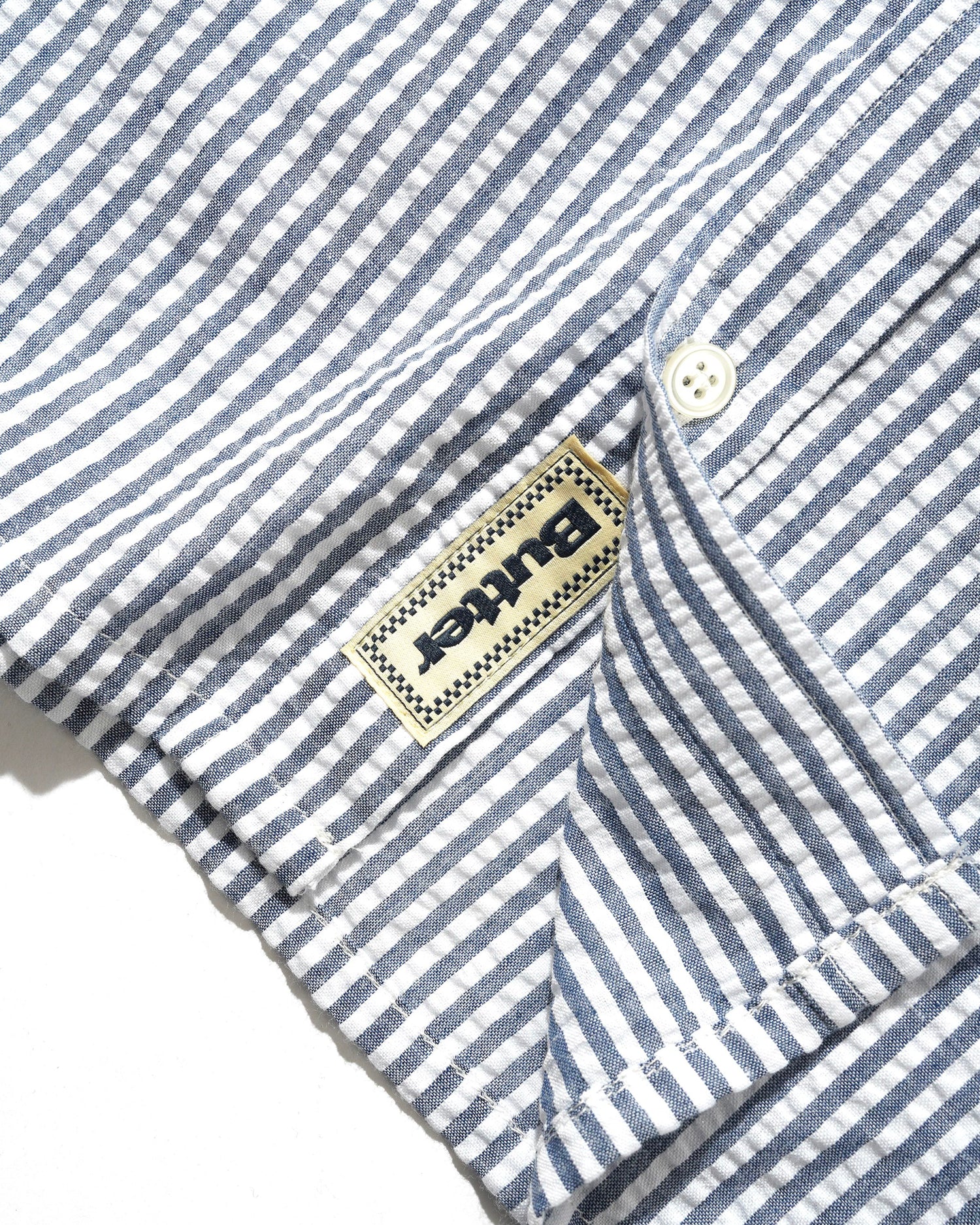 Seersucker Striped Shirt, Navy