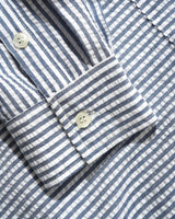 Seersucker Striped Shirt, Navy