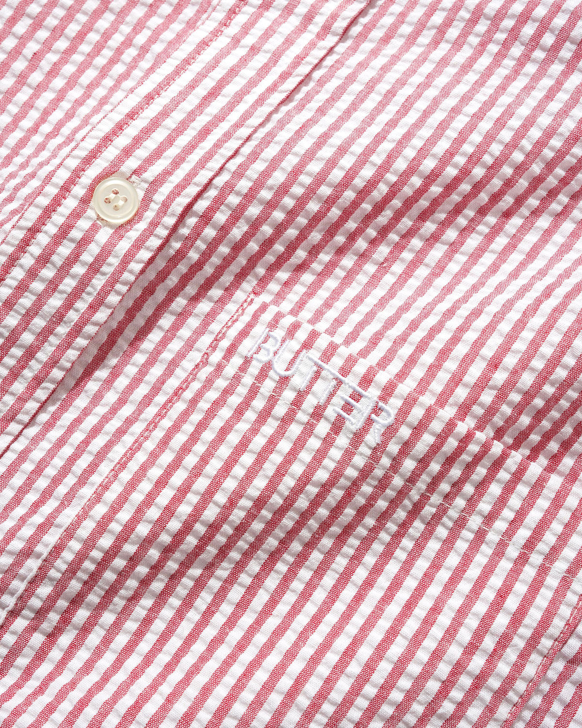 Seersucker Striped Shirt, Red