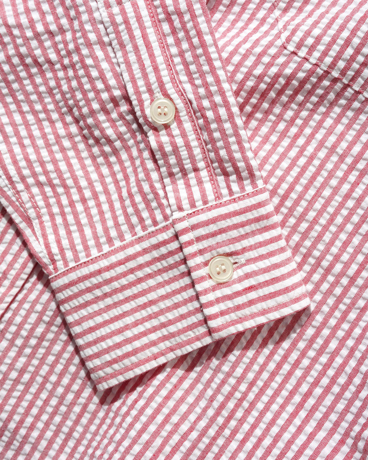 Seersucker Striped Shirt, Red