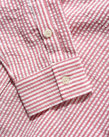 Seersucker Striped Shirt, Red