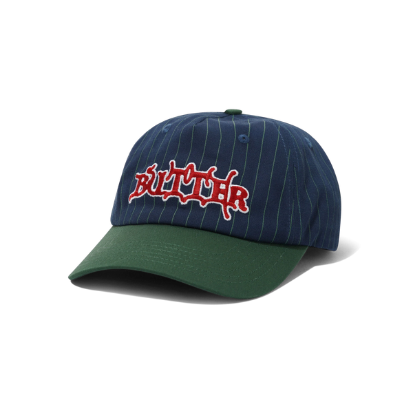Butter Goods Serif 5 Panel Cap, Navy / Forest