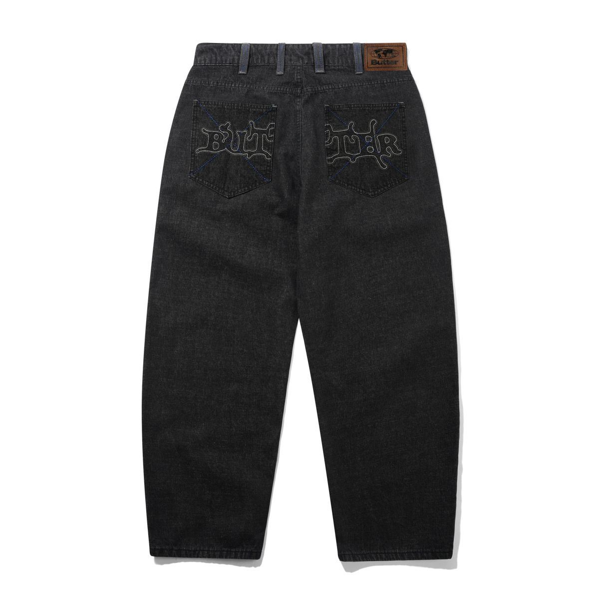 Serif Baggy Denim Jeans, Streaky Faded Black
