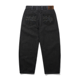 Serif Baggy Denim Jeans, Streaky Faded Black