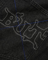 Serif Baggy Denim Jeans, Streaky Faded Black
