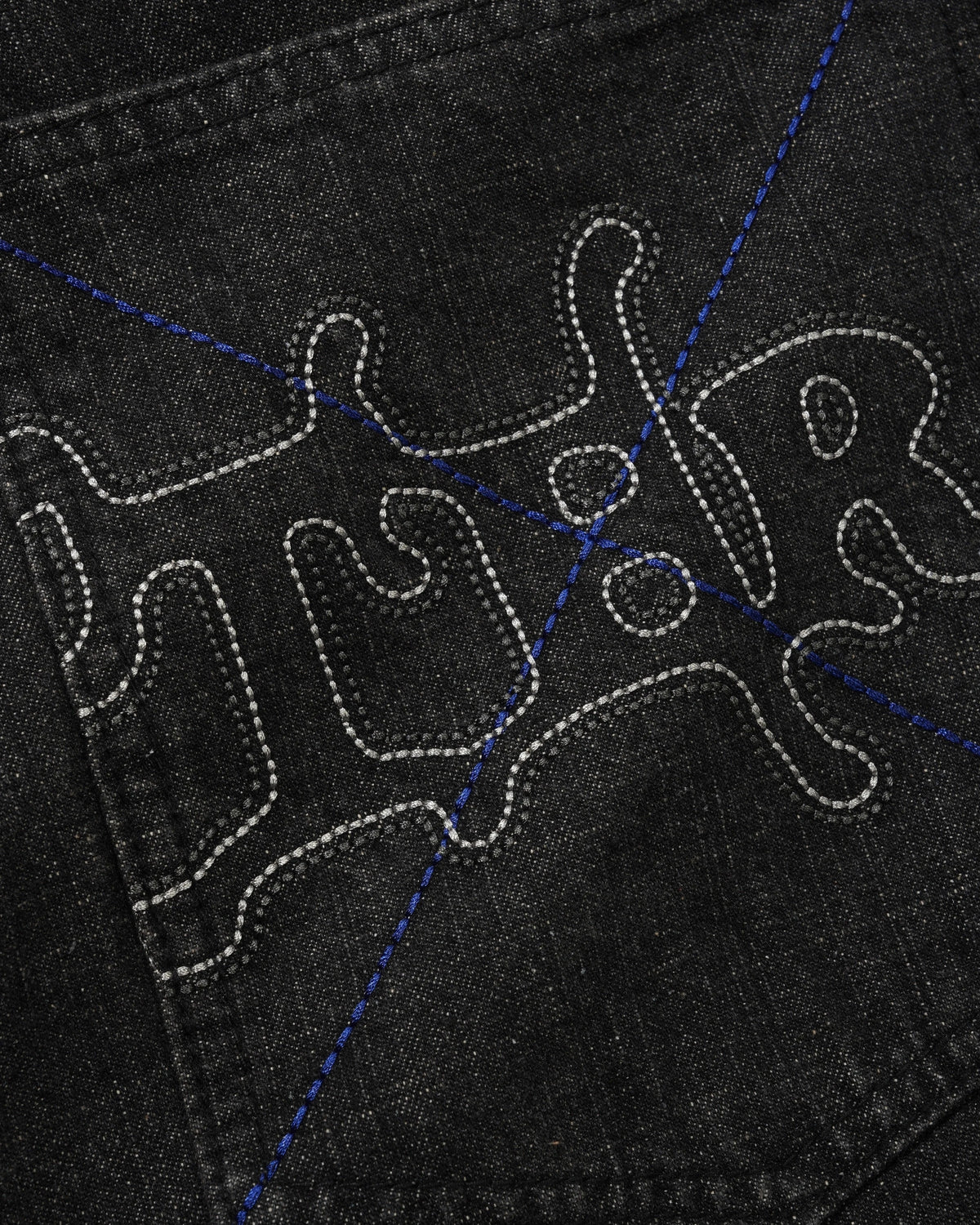 Serif Baggy Denim Jeans, Streaky Faded Black