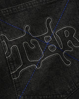 Serif Baggy Denim Jeans, Streaky Faded Black