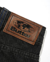 Serif Baggy Denim Jeans, Streaky Faded Black