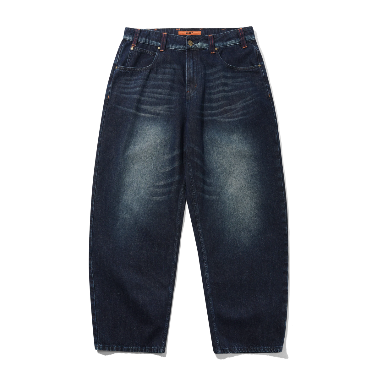 Serif Baggy Denim Jeans, Worn Dark Indigo