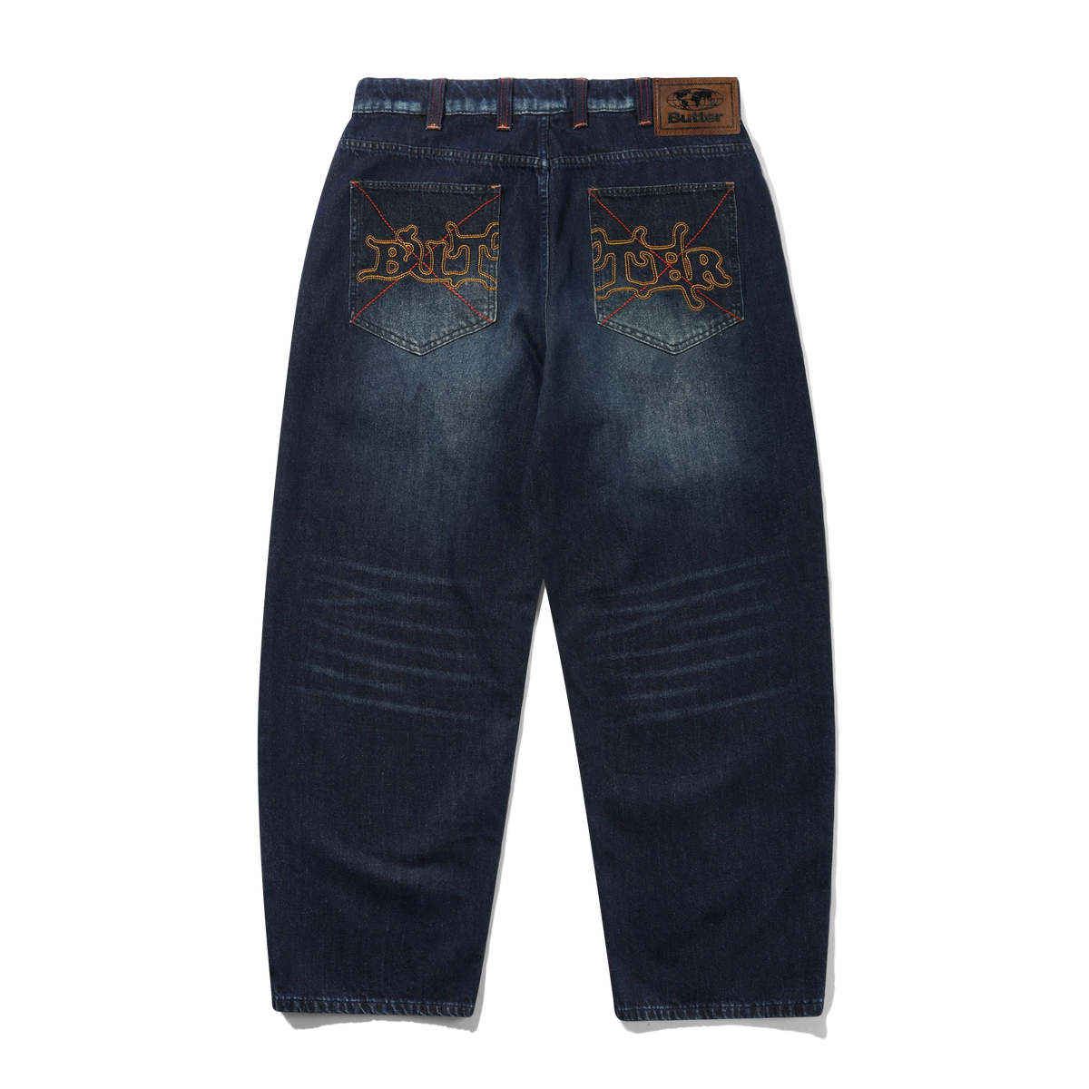 Serif Baggy Denim Jeans, Worn Dark Indigo