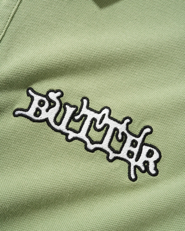 Butter Goods Serif Polo Shirt, Washed Sage