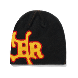 Serif Skully Beanie, Black