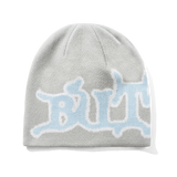Serif Skully Beanie, Grey