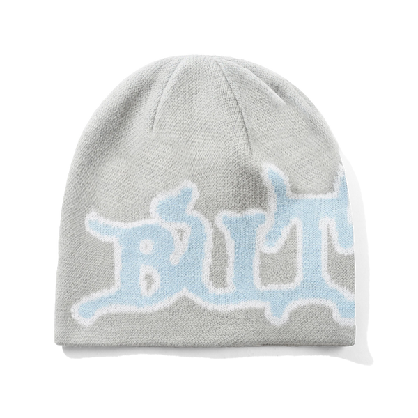 Butter Goods Serif Skully Beanie, Grey