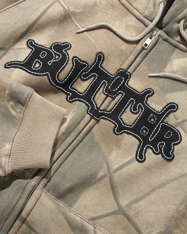 Butter Goods Serif Zip-Thru Hood, Forest Camo