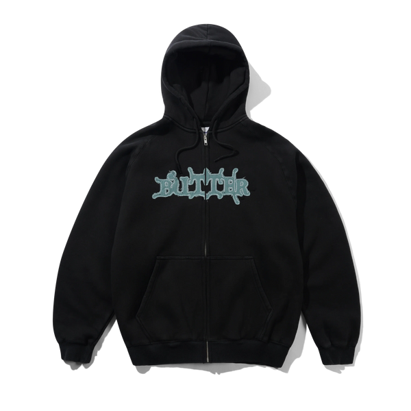 Butter Goods Serif Zip-Thru Hood, Black