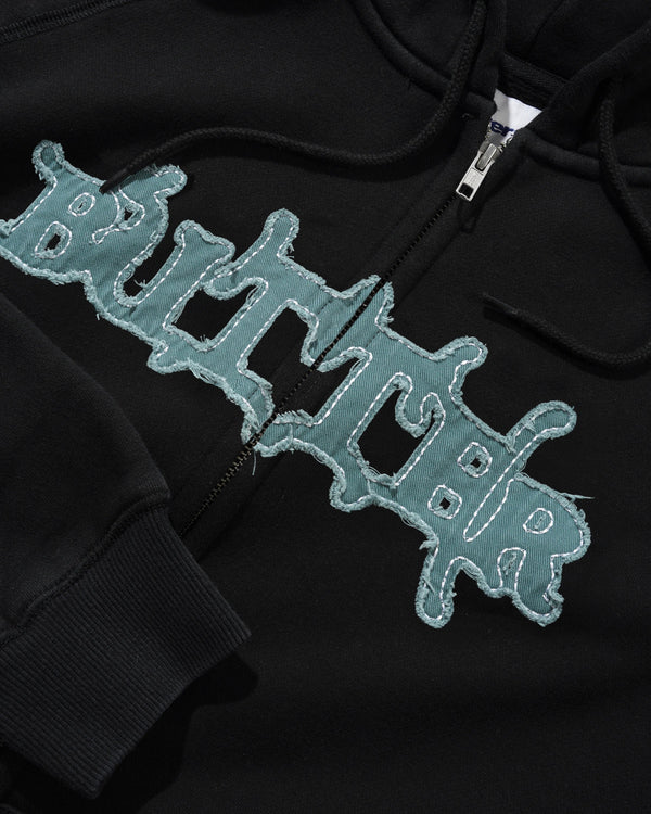 Butter Goods Serif Zip-Thru Hood, Black